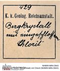 Etiketten zu Quarz (Bergkristall) mit Chlorit (NHMW-MIN-O643)